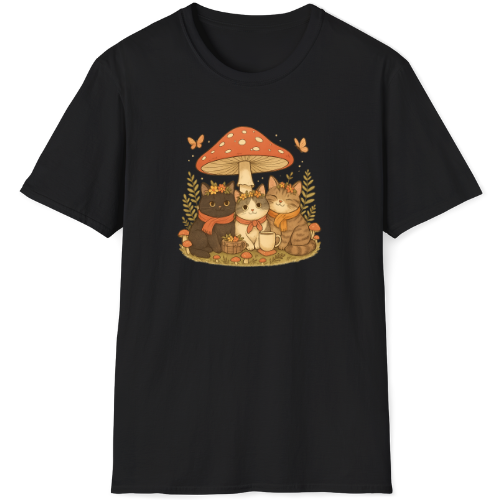 Cute cozy kittens use a mushroom as their cottage