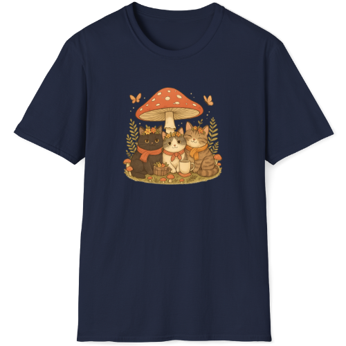Cute cozy kittens use a mushroom as their cottage
