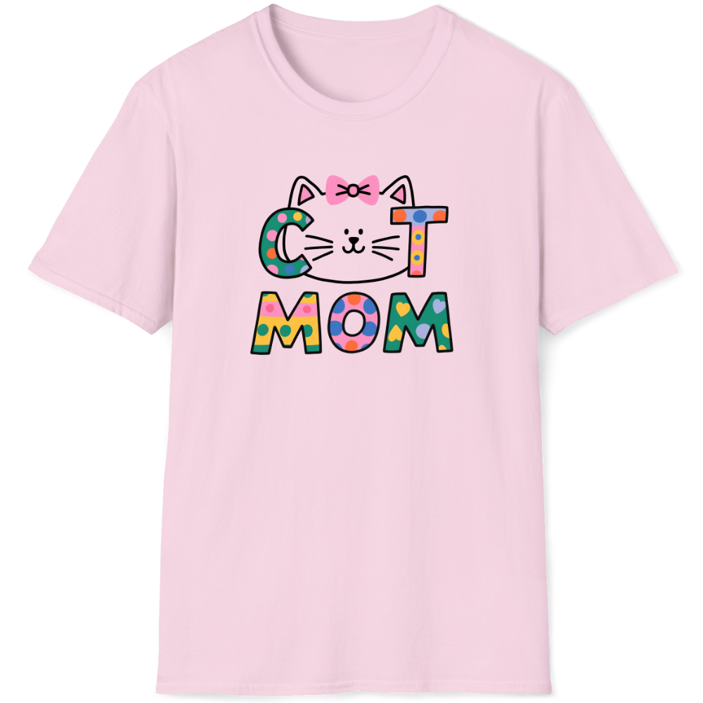 Cat mom (Cat wears a bow on its head)
