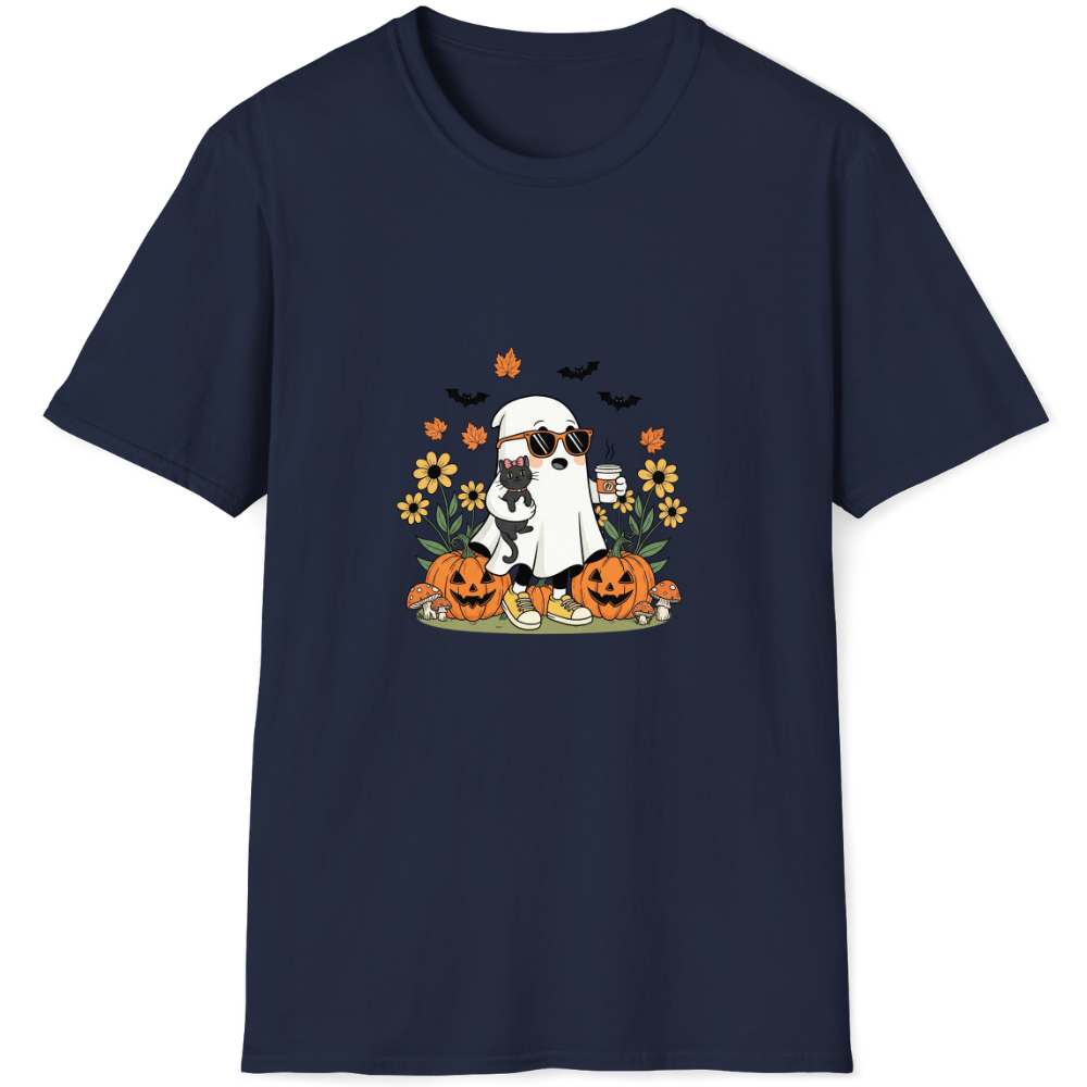 Boo-gie ghost drinks coffee with friend
