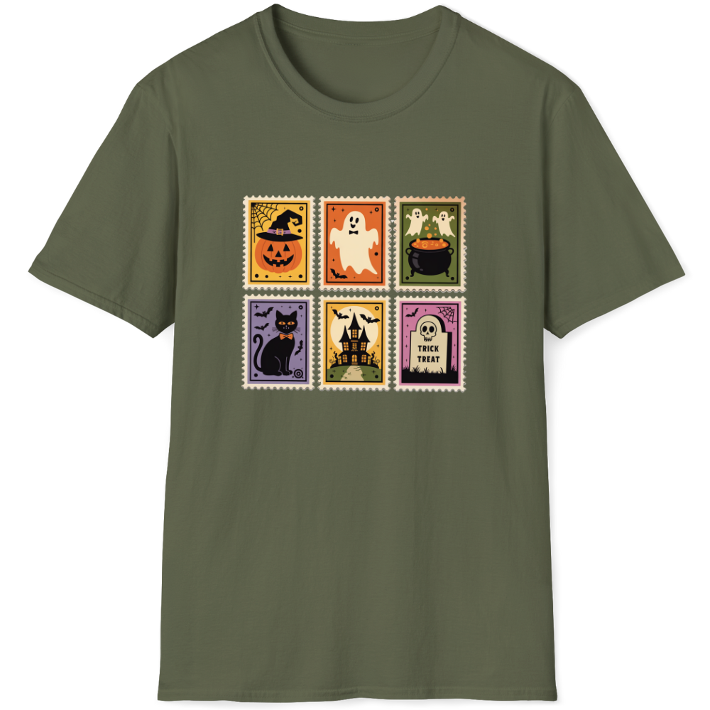 Retro Halloween stamps