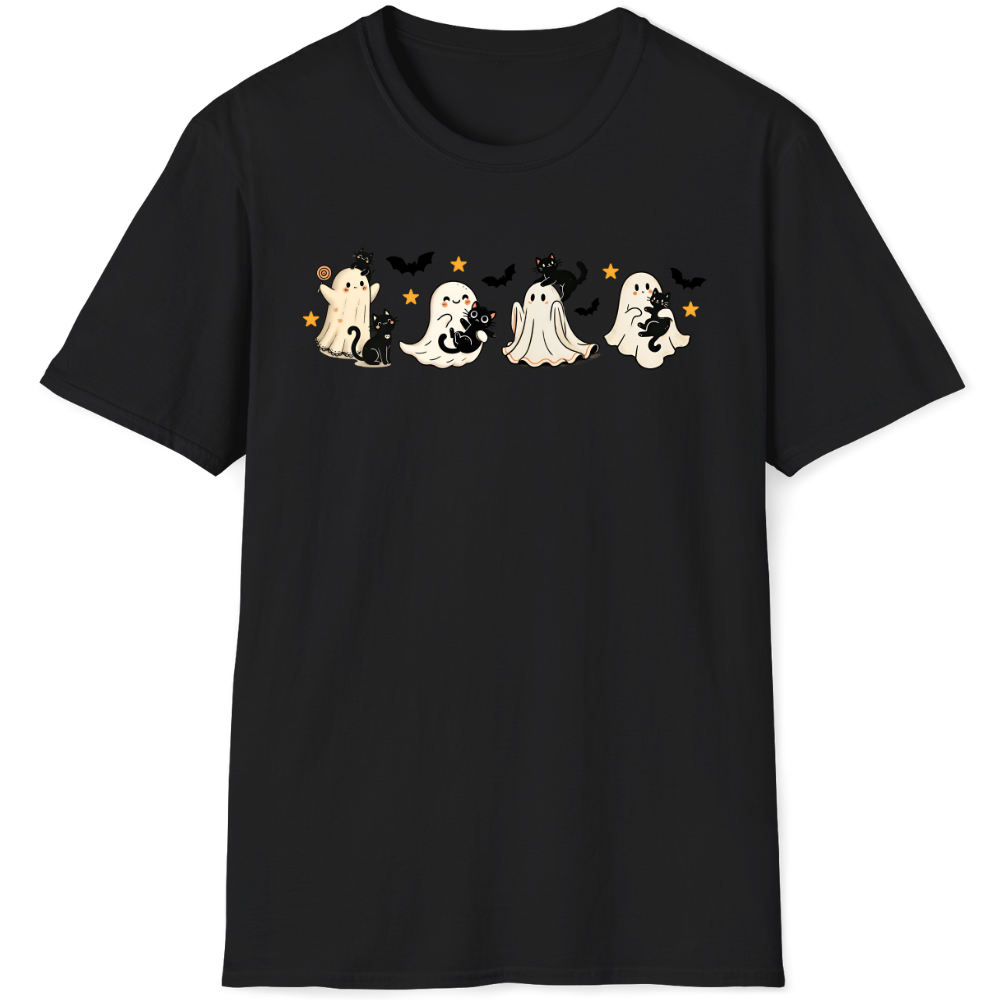 Ghosts with cats, stars, bats. Lollipop!