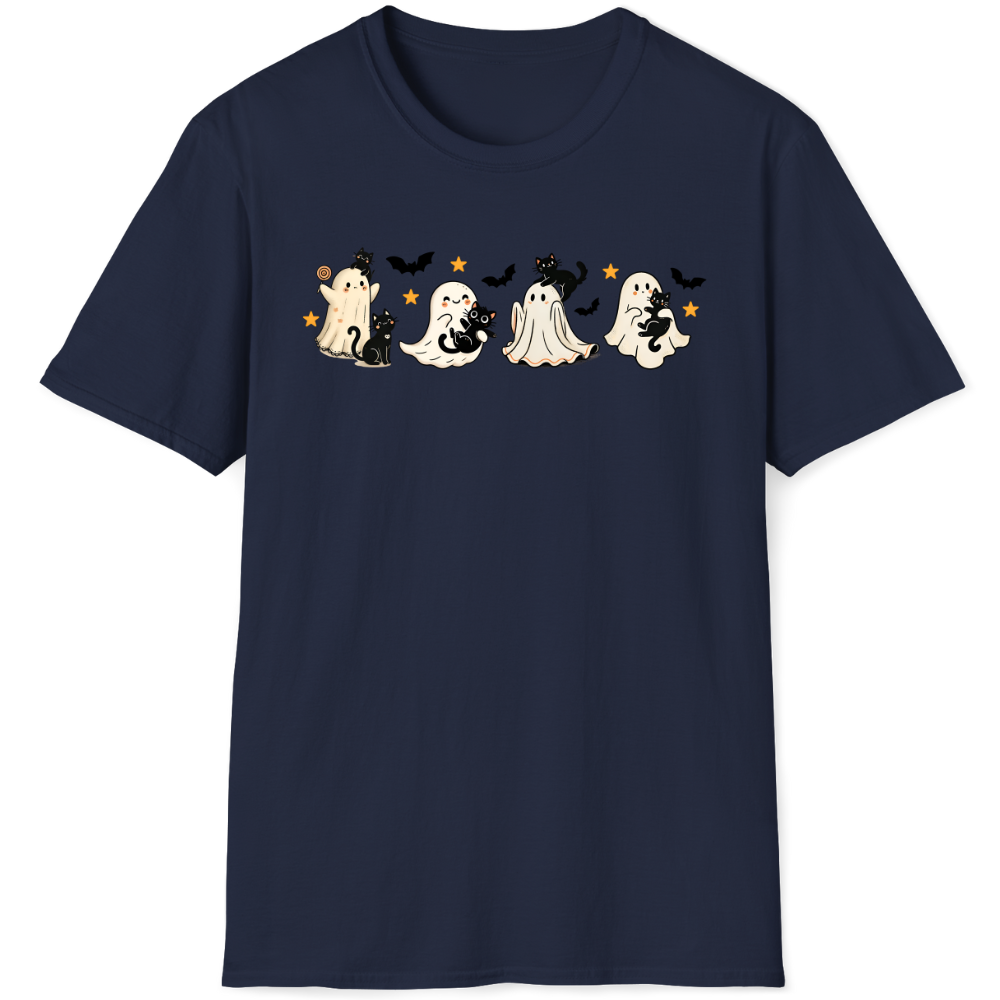 Ghosts with cats, stars, bats. Lollipop!