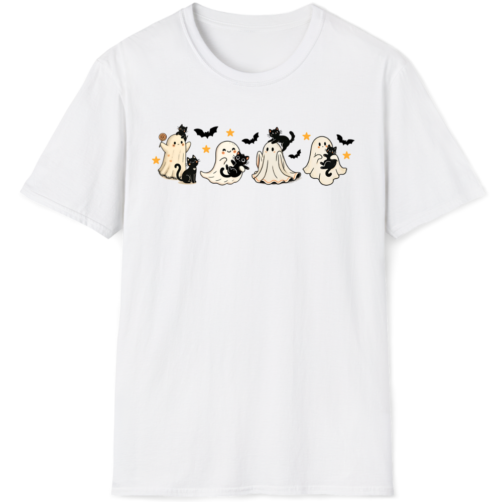 Ghosts with cats, stars, bats. Lollipop!