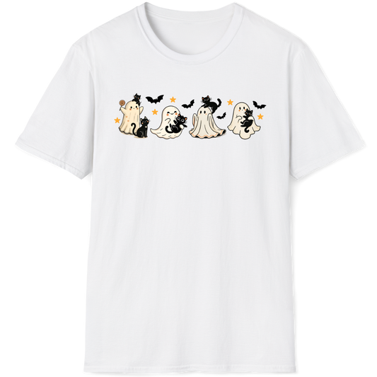 Ghosts with cats, stars, bats. Lollipop!