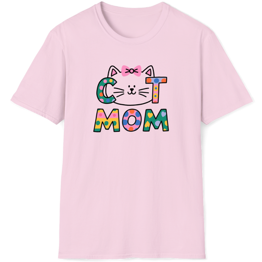 Cat mom (Cat wears a bow on its head)