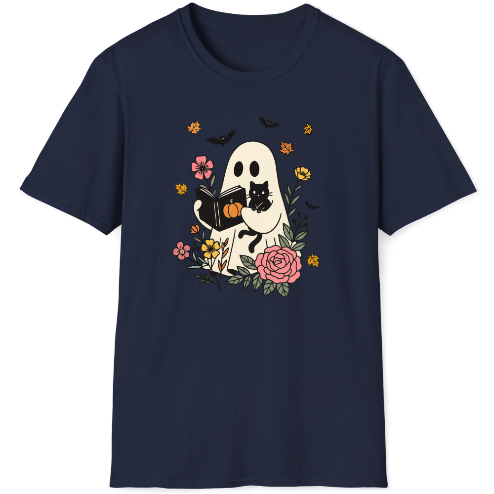 Ghost reads book with friend